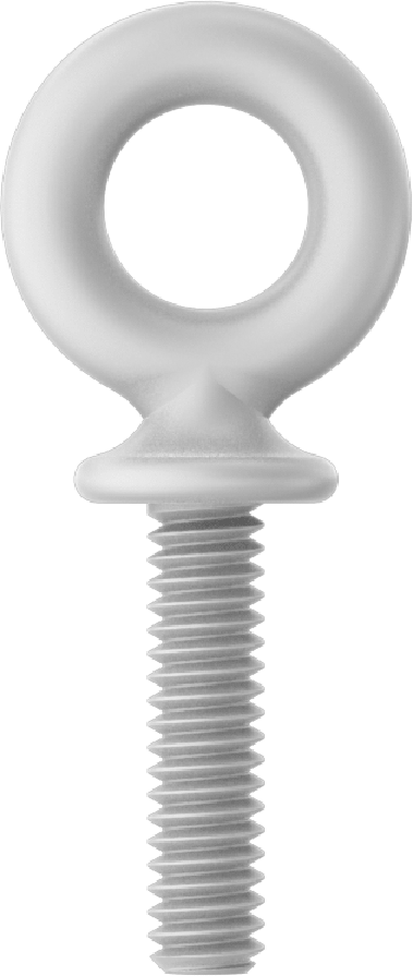 Fiberglas Yönlendirme Halka Cıvatası, Kaldırma için Omuz Yuvası, 1/4“-20 Boyut x 1” Uzunlukta Diş