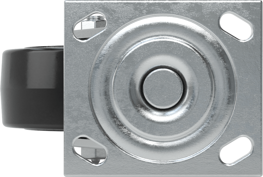 4-1/2“ x 4” Montaj Plakalı Samson Tekerlek, 5" Çapında Siyah Kauçuk Tekerlekli Döner, Açık Rulman