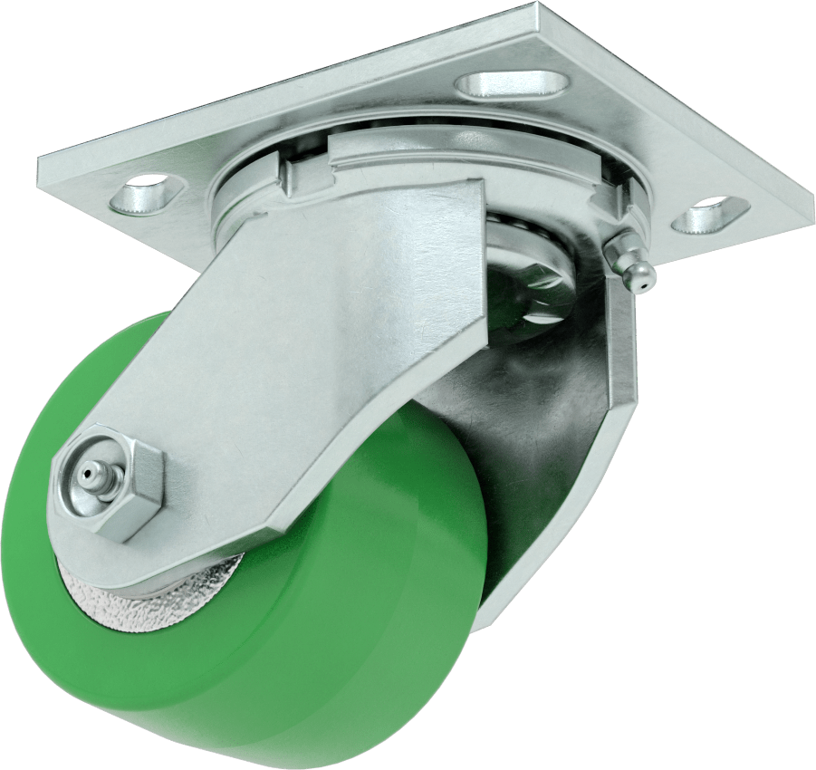 4-1/2“ x 4” Montaj Plakalı Samson Tekerlek, 3-1/4" Çaplı 95A Durometre Poliüretan Tekerlekli Döner Ayak