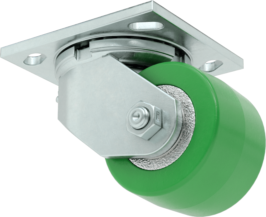 4-1/2“ x 4” Montaj Plakalı Samson Tekerlek, 3-1/4" Çaplı 95A Durometre Poliüretan Tekerlekli Döner Ayak