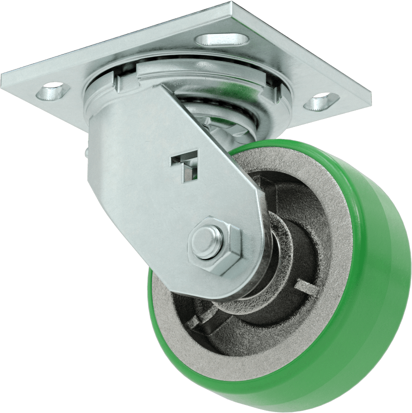 4-1/2“ x 4” Montaj Plakalı Samson Tekerlek, 4 inç Çapında 60D Sertlikte Poliüretan Tekerlekli Döner Ayak