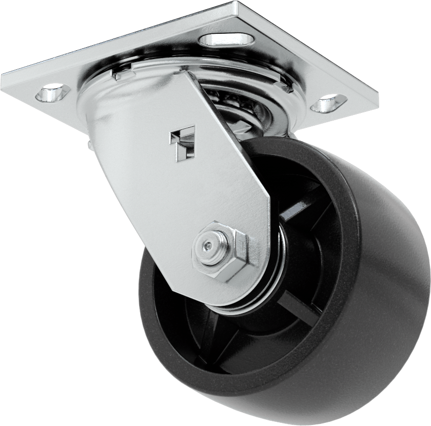 4-1/2“ x 4” Montaj Plakalı Samson Tekerlek, 4" Çaplı Polipropilen Tekerlekli Döner Tekerlek, Açık Rulman