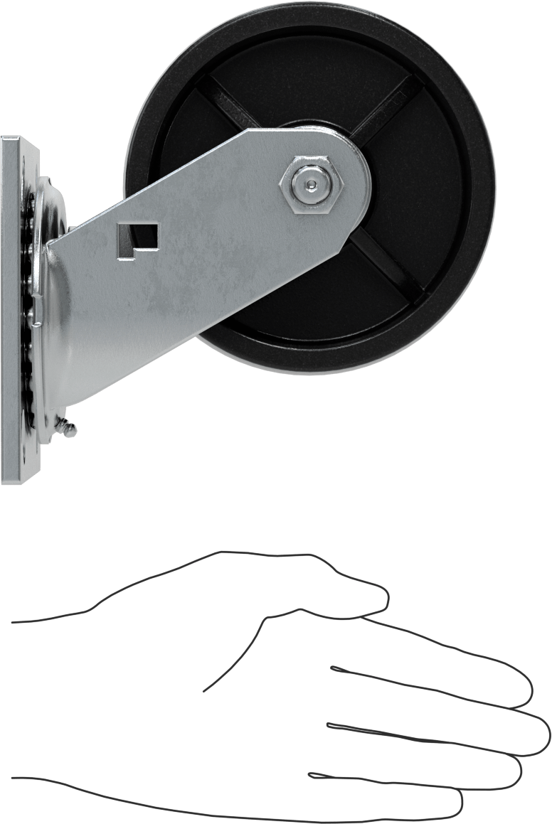 4-1/2“ x 4” Montaj Plakalı Samson Tekerlek, 5" Çaplı Polipropilen Tekerlekli Döner Tekerlek, Açık Rulman