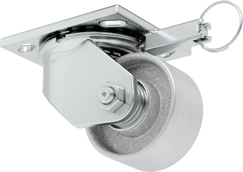 4-1/2“ x 4” Montaj Plakalı Samson Tekerlek, Döner Kilitli ve 3-1/4" Çaplı Metal Tekerlekli Döner