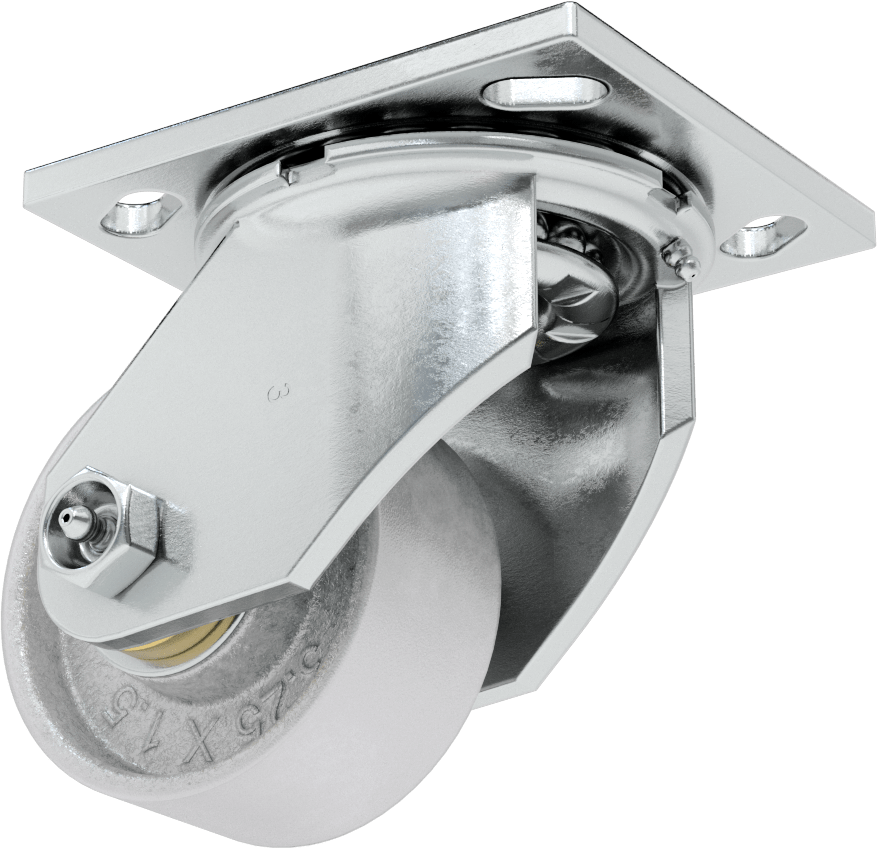 4-1/2“ x 4” Montaj Plakalı Samson Tekerlek, 3-1/4" Çapında Metal Tekerlekli Döner Tekerlek