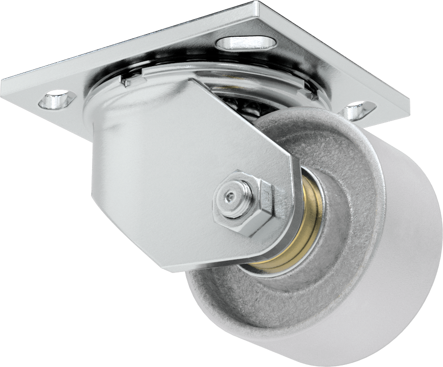 4-1/2“ x 4” Montaj Plakalı Samson Tekerlek, 3-1/4" Çapında Metal Tekerlekli Döner Tekerlek