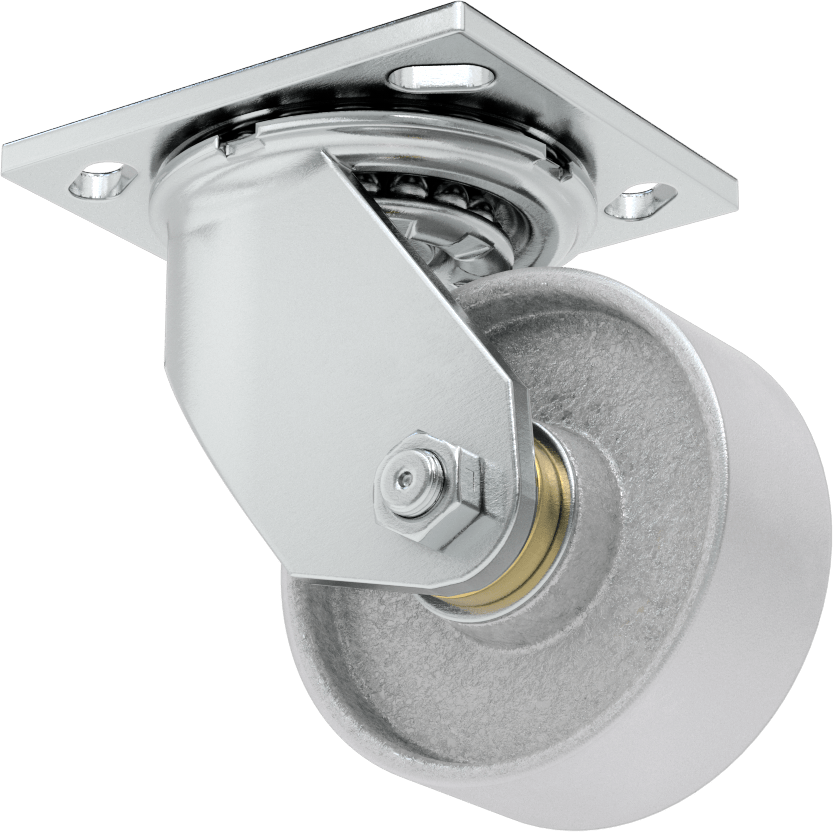 4-1/2“ x 4” Montaj Plakalı Samson Tekerlek, 4" Çaplı Metal Tekerlekli Döner