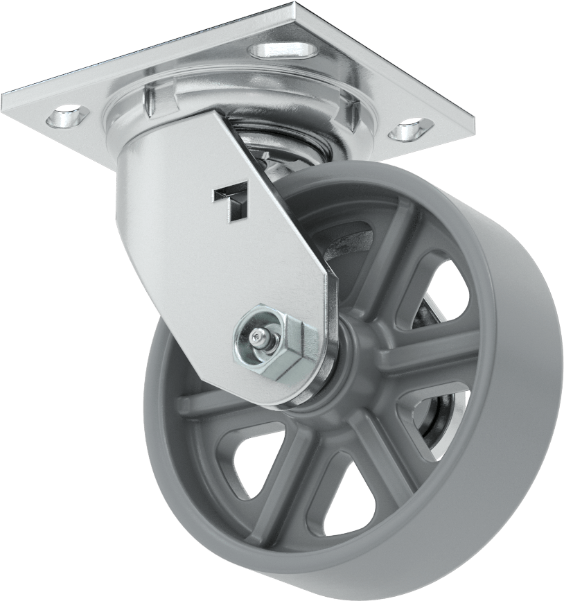 4-1/2“ x 4” Montaj Plakalı Samson Tekerlek, 5" Çapında Metal Tekerlekli Döner