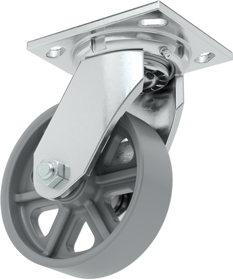 4-1/2“ x 4” Montaj Plakalı Samson Tekerlek, 5" Çapında Metal Tekerlekli Döner
