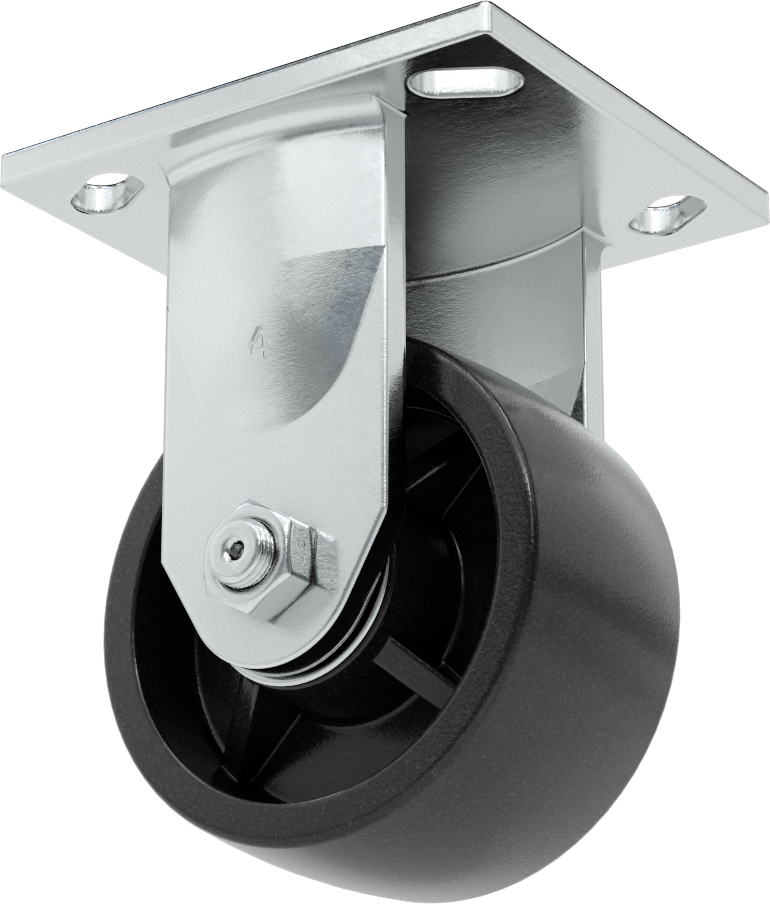 4-1/2“ x 4” Montaj Plakalı Samson Tekerlek, 4" Çapında Polipropilen Tekerlekli Sert, Açık Rulman