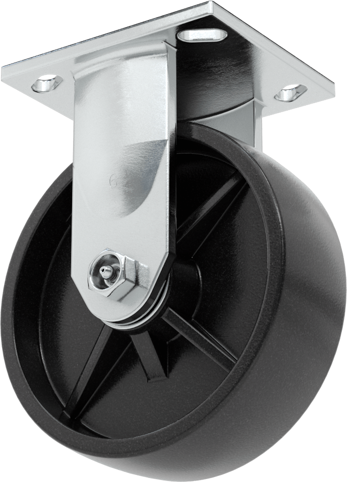 4-1/2“ x 4” Montaj Plakalı Samson Tekerlek, 6" Çaplı Polipropilen Tekerlekli Sert, Açık Rulman