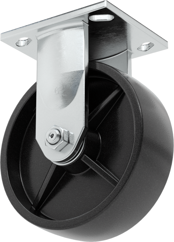4-1/2“ x 4” Montaj Plakalı Samson Tekerlek, 6" Çaplı Polipropilen Tekerlekli Sert, Açık Rulman