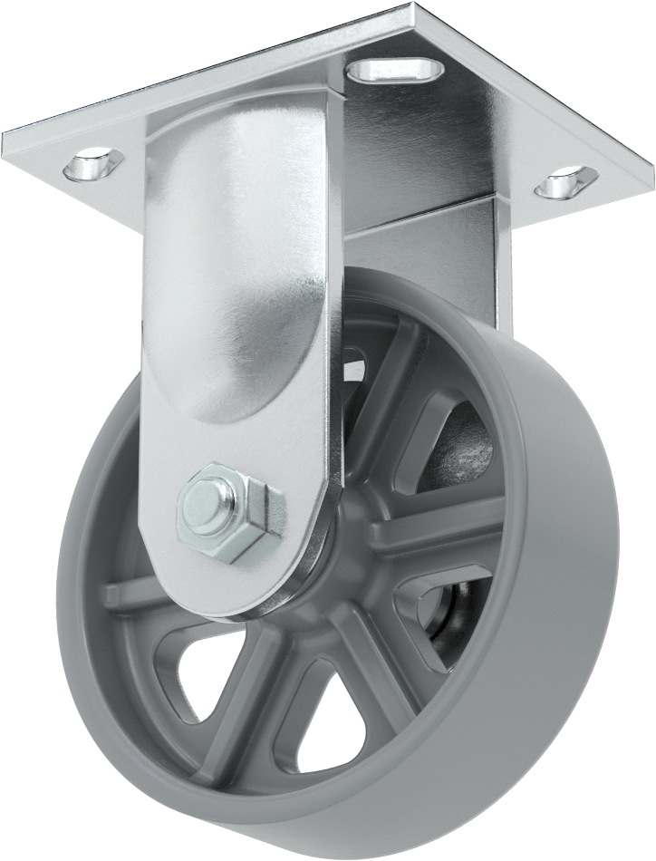 4-1/2“ x 4” Montaj Plakalı Samson Tekerlek, 5" Çaplı Metal Tekerlekli Sert