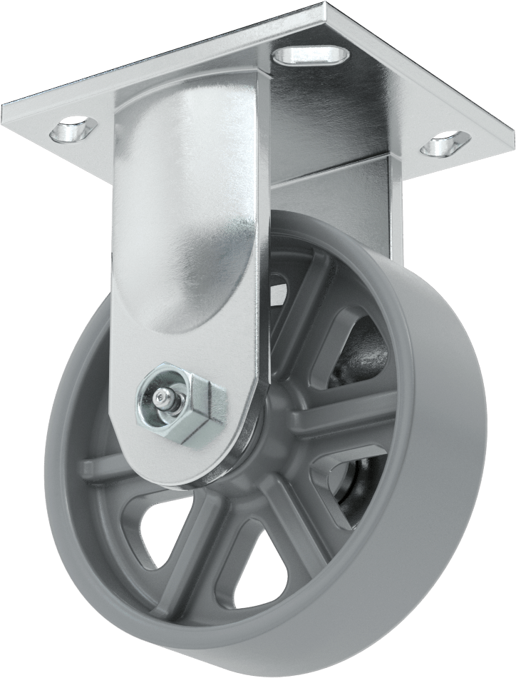 4-1/2“ x 4” Montaj Plakalı Samson Tekerlek, 5" Çaplı Metal Tekerlekli Sert
