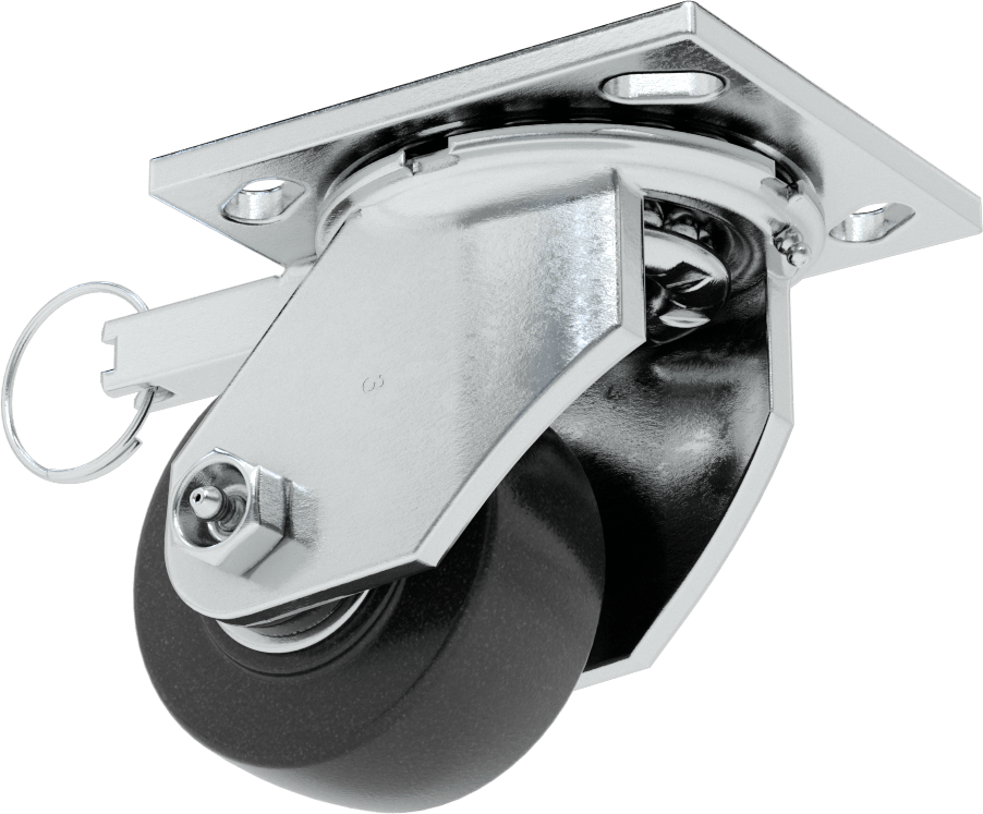 4-1/2“ x 4” Montaj Plakalı Samson Tekerlek, Döner Kilitli ve 3-1/4" Çapında Fenolik Tekerlekli Döner