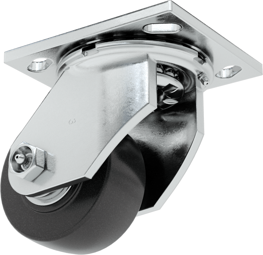 4-1/2“ x 4” Montaj Plakalı Samson Tekerlek, 3-1/4 inç Çapında Fenolik Tekerlekli Döner Ayak