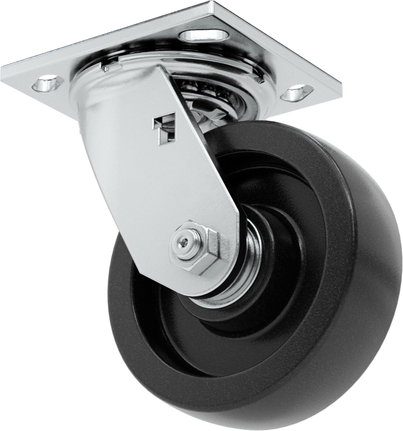 4-1/2“ x 4” Montaj Plakalı Samson Tekerlek, 5" Çaplı Fenolik Tekerlekli Döner