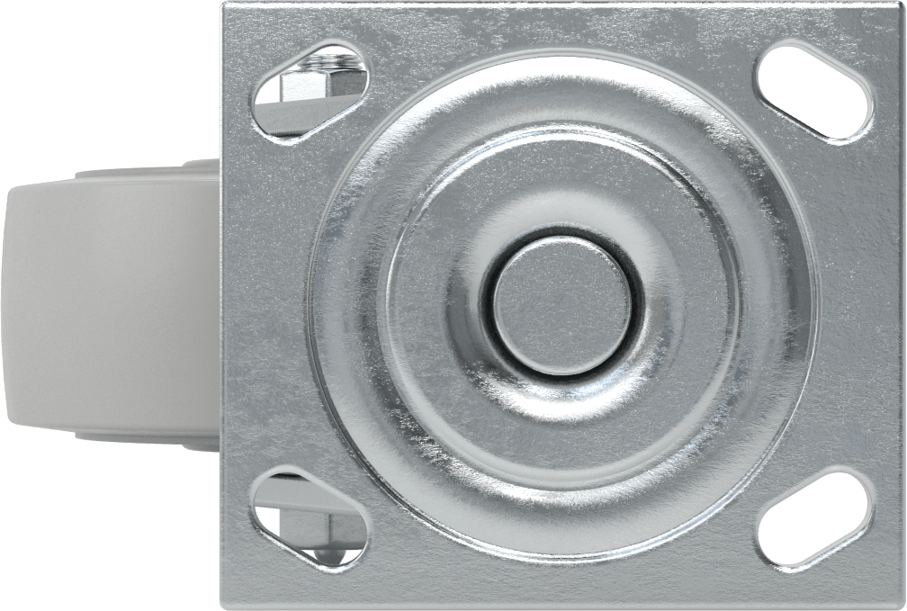 4-1/2“ x 4” Montaj Plakalı Samson Tekerlek, 5" Çaplı Gri Kauçuk Tekerlekli Döner, Açık Rulman
