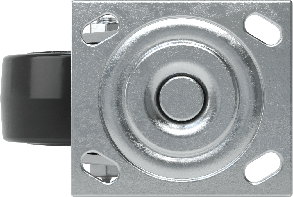 4-1/2“ x 4” Montaj Plakalı Samson Tekerlek, 5" Çapında Siyah Kauçuk Tekerlekli Döner, Koruyuculu Rulman