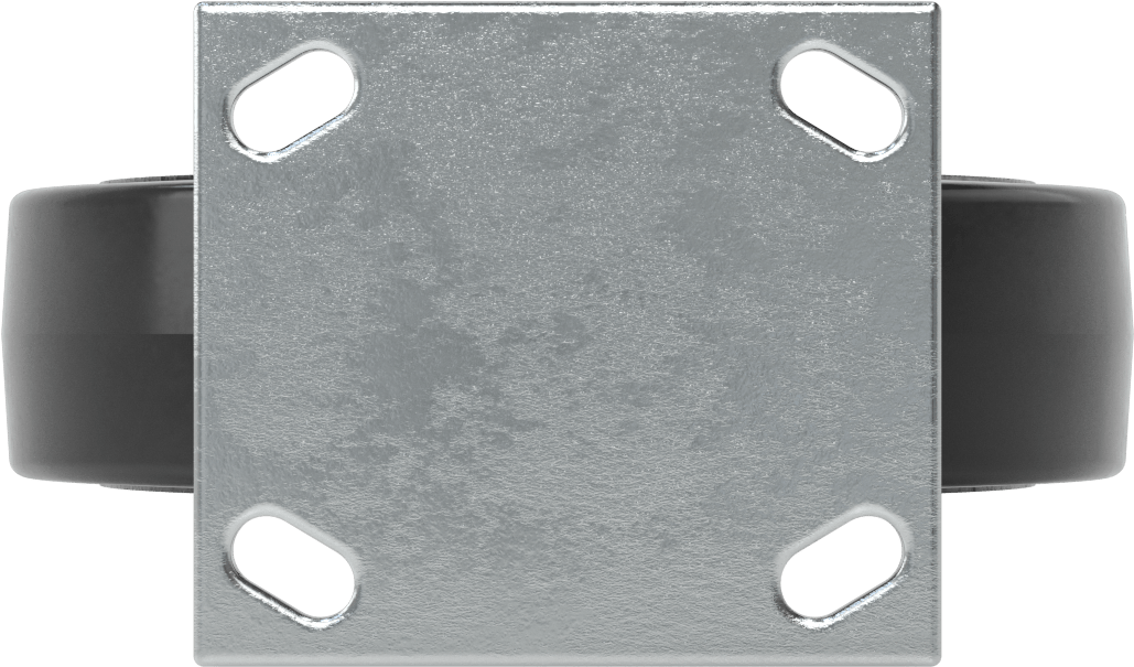 4-1/2“ x 4” Montaj Plakalı Samson Tekerlek, 8 inç Çapında Siyah Kauçuk Tekerlekli Sabit, Koruyuculu Rulman
