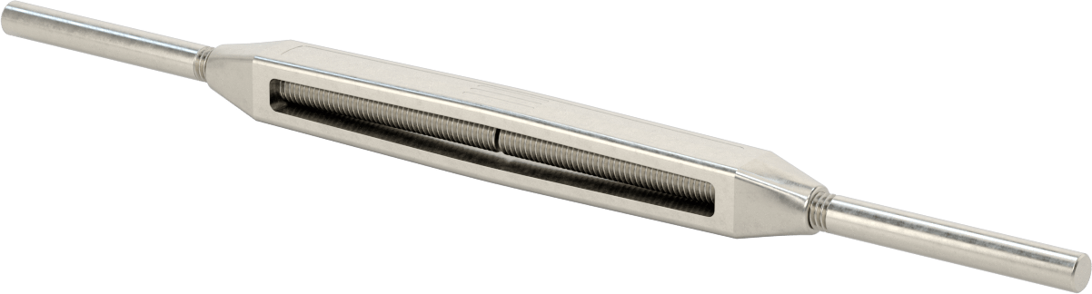 316 Paslanmaz Çelik Gerdirme - Kaldırma Amaçlı Değil, Dişsiz Uç/Uç, 1200 lb. Kapasite, 13-1/4" Geri Çekilmiş Uzunluk