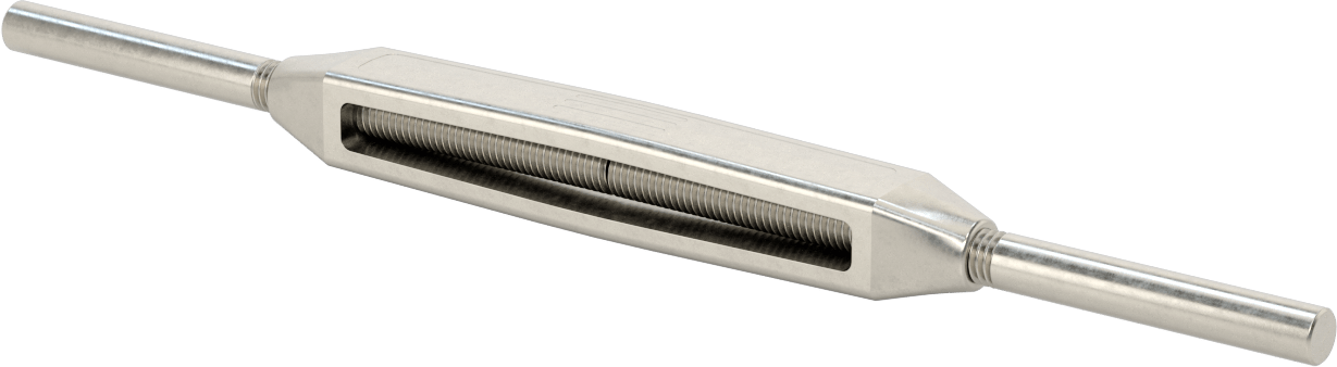 316 Paslanmaz Çelik Gerdirme - Kaldırma Amaçlı Değil, Dişsiz Uç/Uç, 2200 lb. kapasite, 14-1/2" Geri Çekilmiş Uzunluk