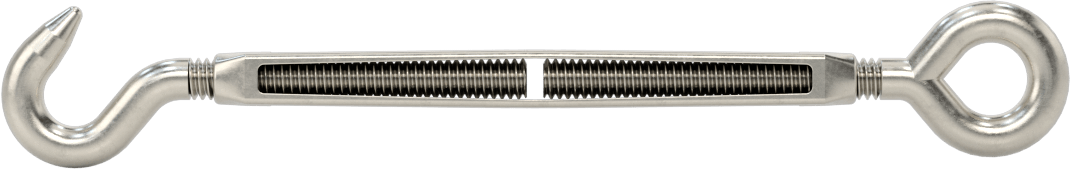 316 Paslanmaz Çelik Gerdirme - Kaldırma Amaçlı Değil, Kanca-Göz, 200 lbs. Kapasite, 6-1/2" Geri Çekilmiş Uzunluk
