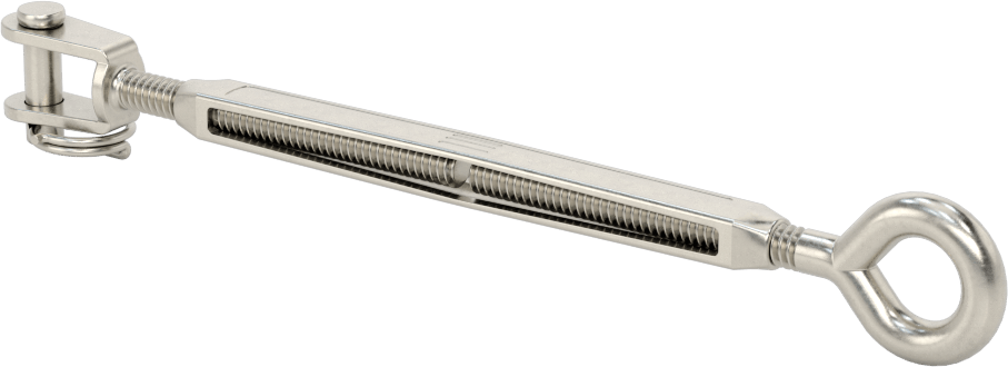 316 Paslanmaz Çelik Gerdirme - Kaldırma Amaçlı Değil, Çatal-Göz Bağlantısı, 300 lbs. Kapasite, 5-1/2" Geri Çekilmiş Uzunluk