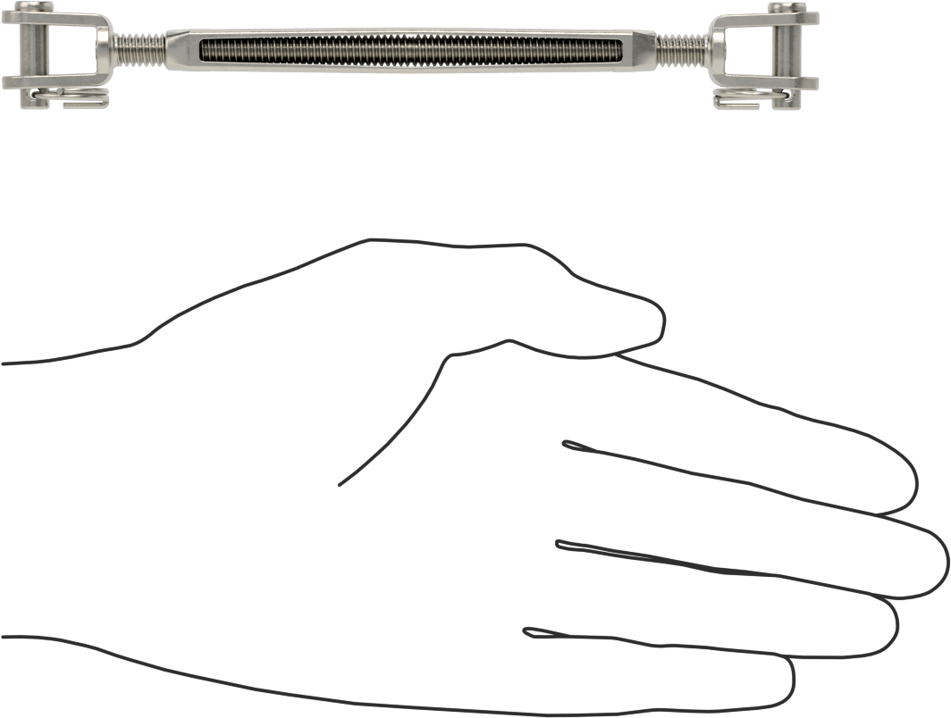 316 Paslanmaz Çelik Gerdirme - Kaldırma Amaçlı Değil, Çatal-Çatal, 400 lbs. Kapasite, 6-1/4" Geri Çekilmiş Uzunluk