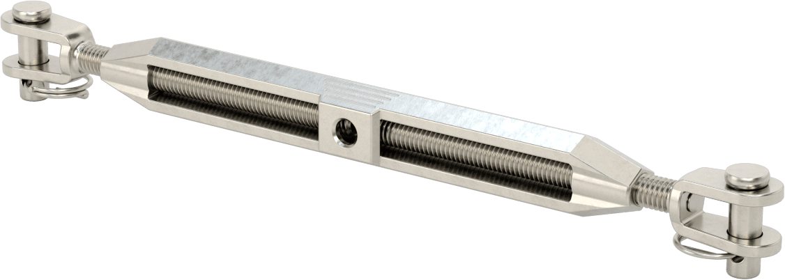 316 Paslanmaz Çelik Gerdirme - Kaldırma Amaçlı Değil, Çatal-Çatal, 1200 lb. Kapasite, 10-3/4" Geri Çekilmiş Uzunluk