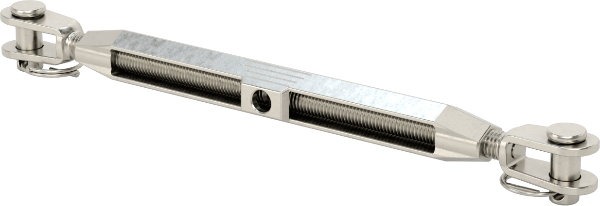 316 Paslanmaz Çelik Gerdirme - Kaldırma Amaçlı Değil, Çatal-Çatal, 2800 lb. Kapasite, 15-3/4" Geri Çekilmiş Uzunluk