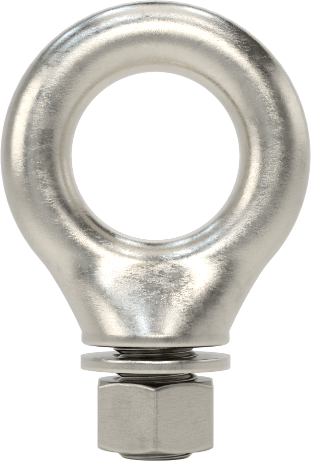 Somunlu 316 Paslanmaz Çelik Halka Cıvata, ve Kaldırma Omuzlu, 3/4"-10 Boyut, 7/8" Uzun Diş