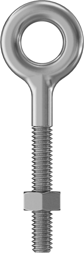 Somunlu 316 Paslanmaz Çelik Halka Cıvata, ve Kaldırma Omuzu Olmayan, 1/4"-20, 1-1/2" Uzunlukta Diş