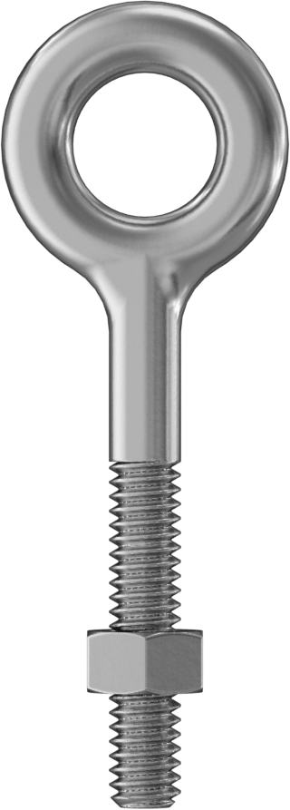 Somunlu 316 Paslanmaz Çelik Halka Cıvata, ve Kaldırma Omuzu Olmayan, 5/16“-18 x 1-1/2” Uzunlukta Diş