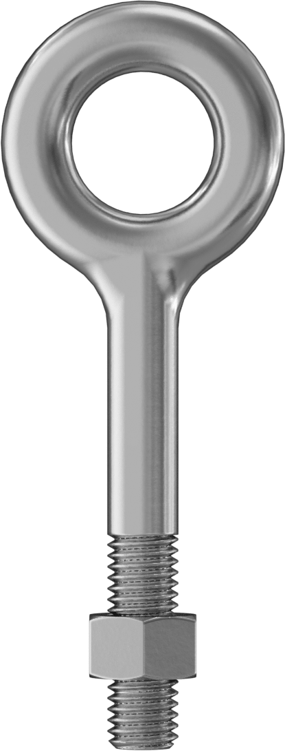 Somunlu 316 Paslanmaz Çelik Halka Cıvata, ve Kaldırma Omuzu Olmayan, 1/2"-13, 1-1/2" Uzunlukta Diş