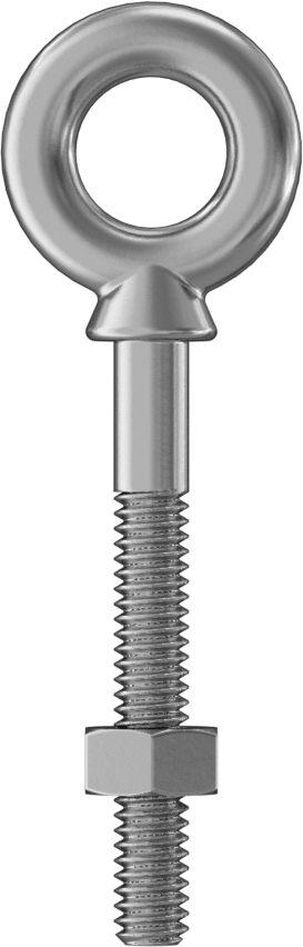 Somunlu 316 Paslanmaz Çelik Halka Cıvata, ve Kaldırma Omuzlu, 1/4"-20 Boyut, 1-1/2" Uzunlukta Diş