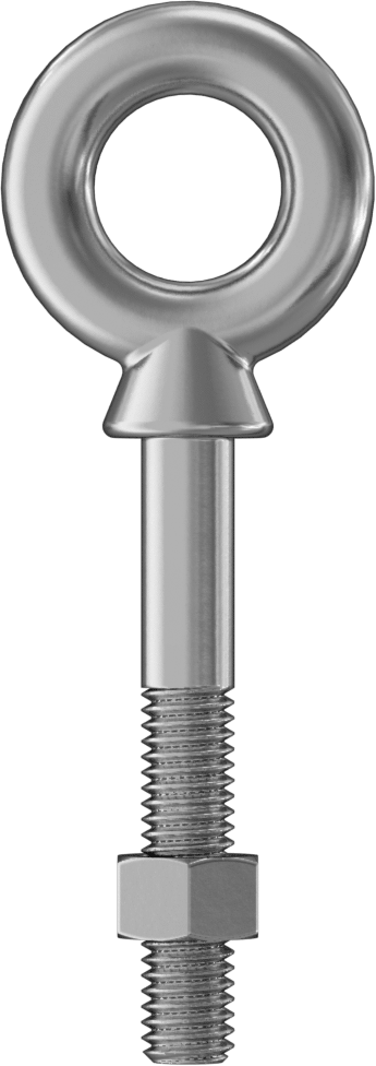Somunlu 316 Paslanmaz Çelik Halka Cıvata, ve Kaldırma Omuzlu, 3/8"-16 Boyut, 1-1/2" Uzunlukta Diş