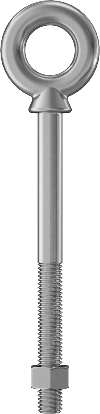 Somunlu 316 Paslanmaz Çelik Halka Cıvata, ve Kaldırma Omuzlu, 1/2"-13 Diş Boyutu, 3" Uzunlukta Diş