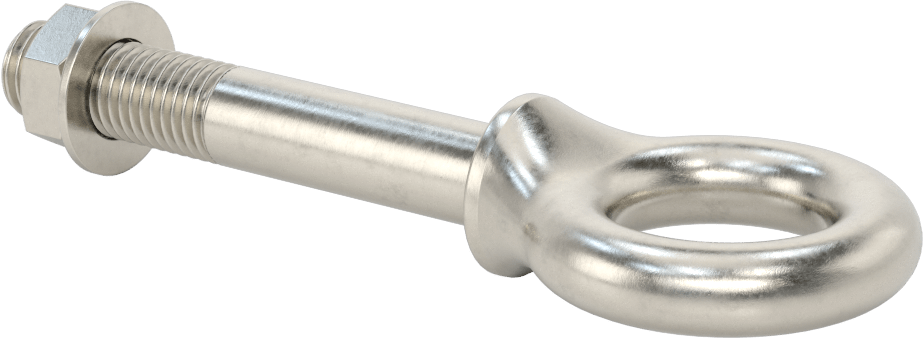 Somunlu 316 Paslanmaz Çelik Halka Cıvata, ve Kaldırma Omuzlu, 3/4"-10 Diş Boyutu, 2" Uzunlukta Diş