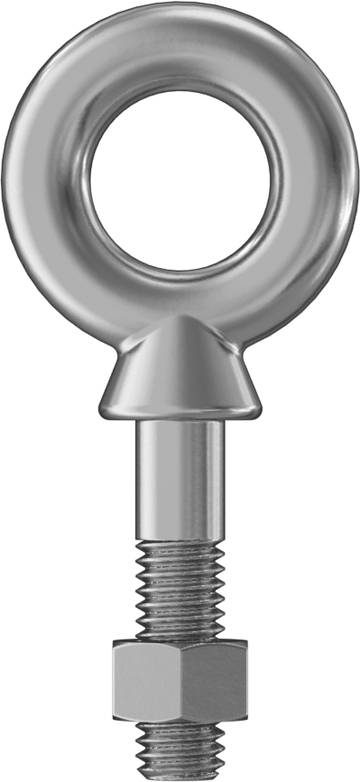 Somunlu 316 Paslanmaz Çelik Halka Cıvata, ve Kaldırma Omuzlu, 3/8"-16 Diş Boyutu, 1" Uzunluk Diş