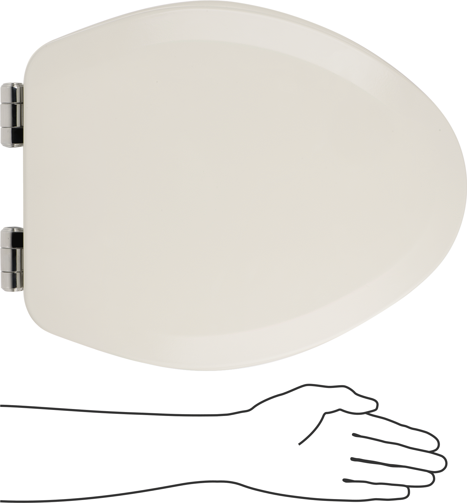 Tuvalet Kapağı, Uzatılmış Kase için, 17-1/2" Uzunluk, 14-3/8" Genişlik