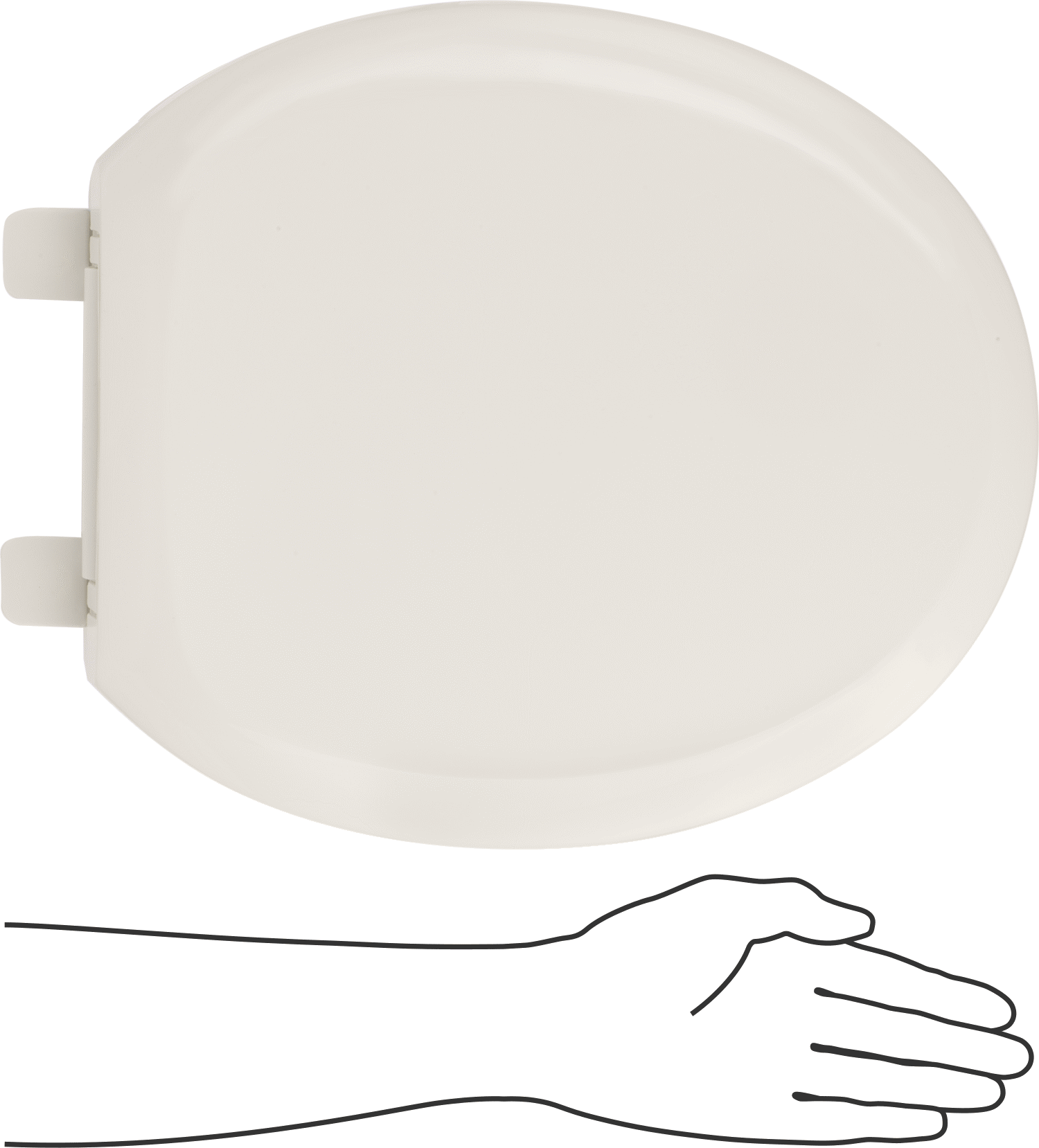 Tuvalet Kapağı, Yuvarlak Hazne için, 16-1/2" Uzunluk, 14-3/8" Genişlik