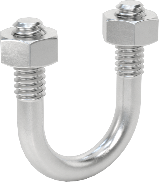 Alüminyum U-Cıvata, 1/4"-20 Diş Boyutu, 3/4" ID