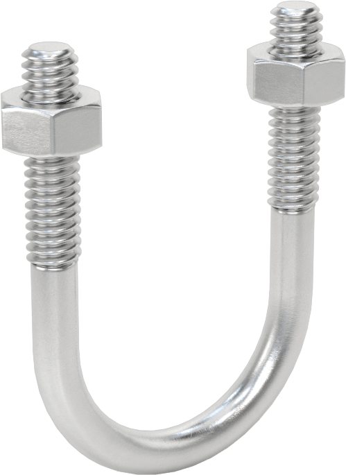 Alüminyum U-Cıvata, 1/4"-20 Diş Boyutu, 1-1/8" ID