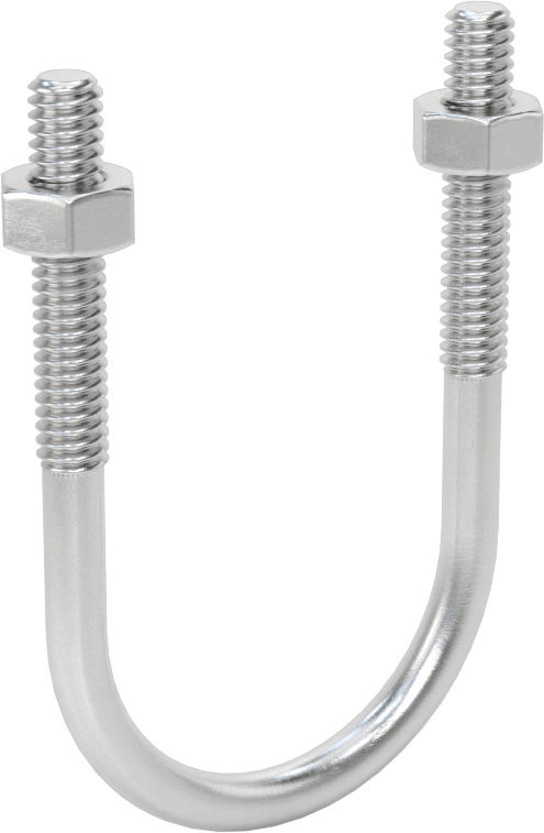 Alüminyum U-Cıvata, 1/4"-20 Diş Boyutu, 1-1/2" ID