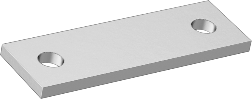 1/4"-20 Diş Boyutu için Plaka, 1-1/2" İç Çaplı Alüminyum U-Cıvata