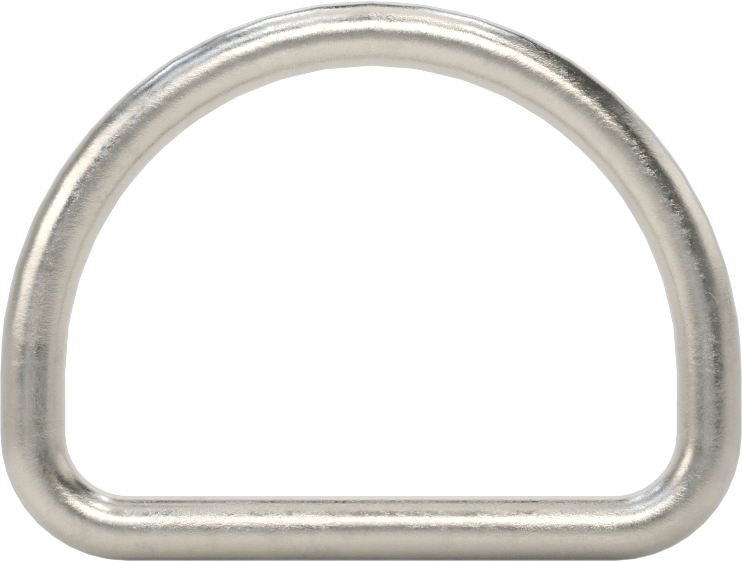 316 Paslanmaz Çelik D-Halkası, 1/8" Kalınlık, 7/8" İç Uzunluk