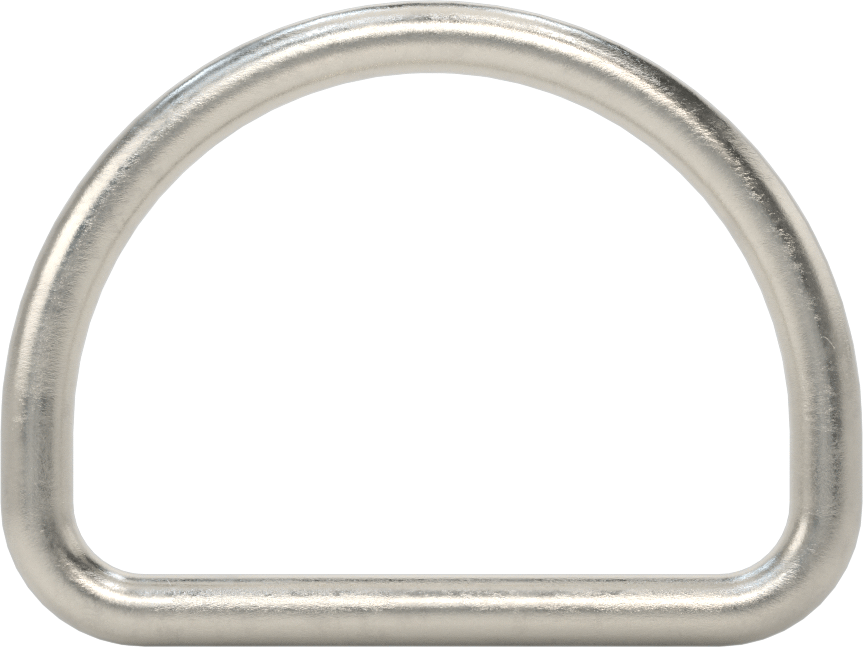 316 Paslanmaz Çelik D-Halkası, 1/4" Kalınlık, 1-3/4" İç Uzunluk