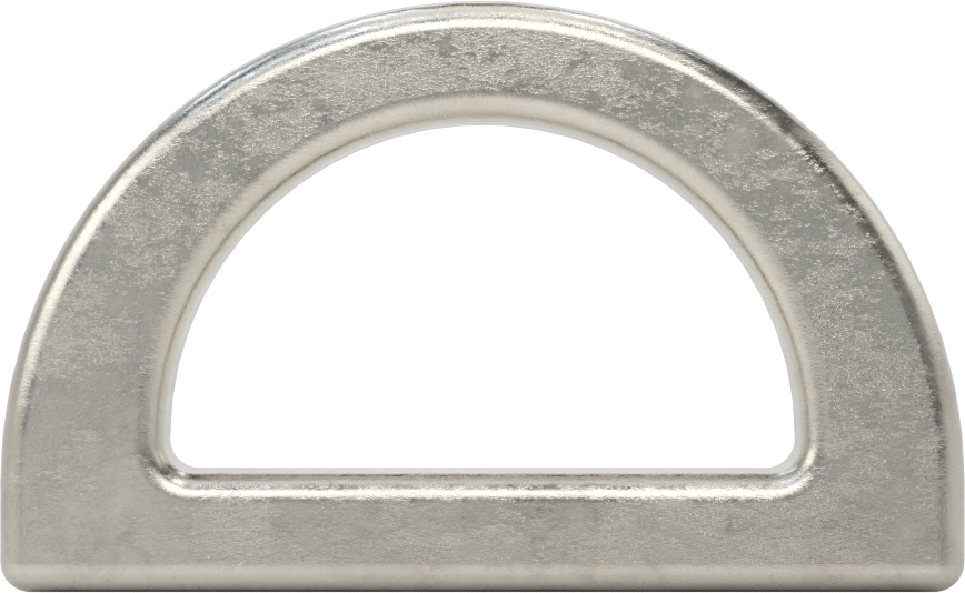 316 Paslanmaz Çelik D-Halkası, 3/8" Kalınlık, 1-3/32" İç Uzunluk, 2" İç Genişlik