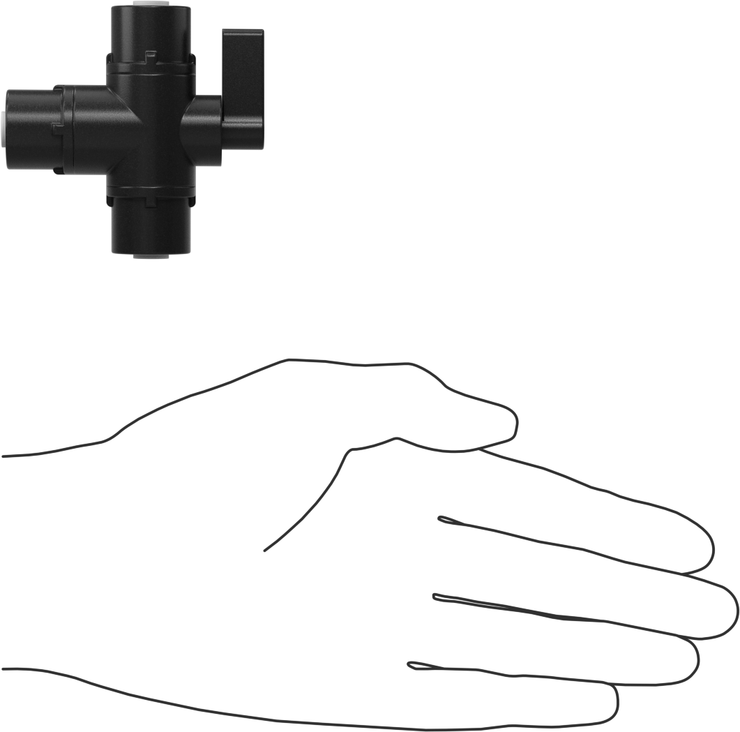 Push-to-Connect Bağlantı Parçalı Yön Değiştirme Vanası, Kimyasallar için, 1/8" Boru İç Çapı için